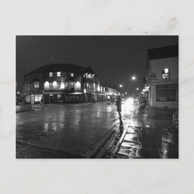 Cartão Postal Wet Evening, Salisbury Road Cardiff (1) (Frente)