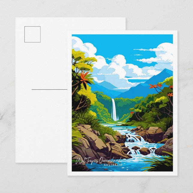 Cartão Postal Wet Tropics Queensland Austrália Viagem Vintage (Frente/Verso)