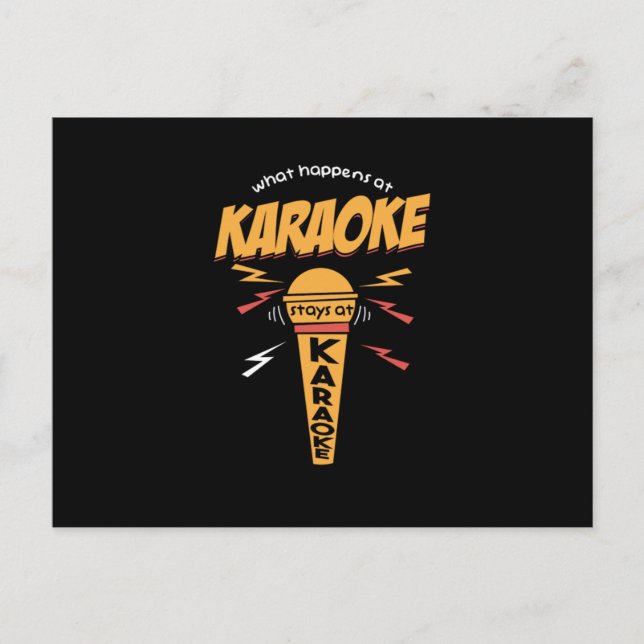 Cartão Postal What Happens At Karaoke Stays At Karaoke Mic Gift (Frente)