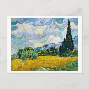 CARTÃO POSTAL "WHEAT CAELD WITH CYPRESSES" 1889, POR VAN GOGH