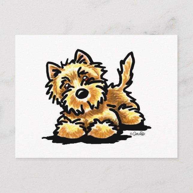 Cartão Postal Wheaten Cairn Terrier Art (Frente)