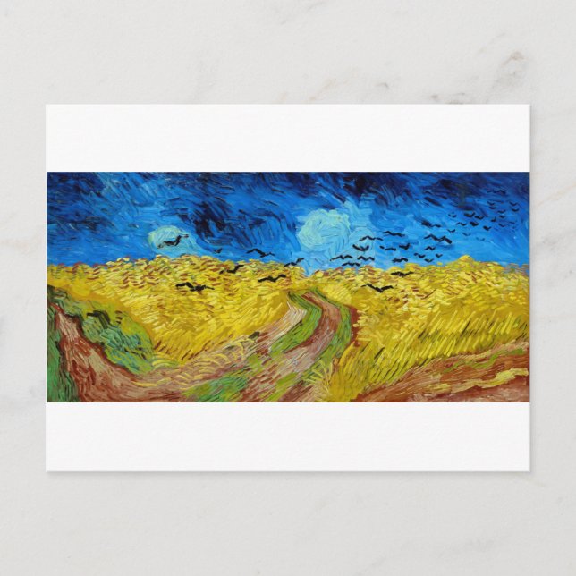 Cartão Postal Wheatfield com Crows, Van Gogh (Frente)