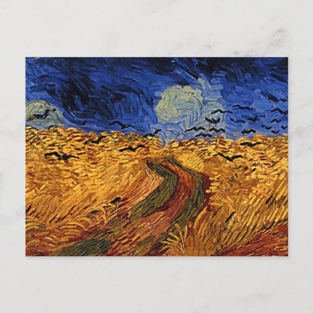 Cartão Postal Wheatfield com Crows Vincent van Gogh (Frente)