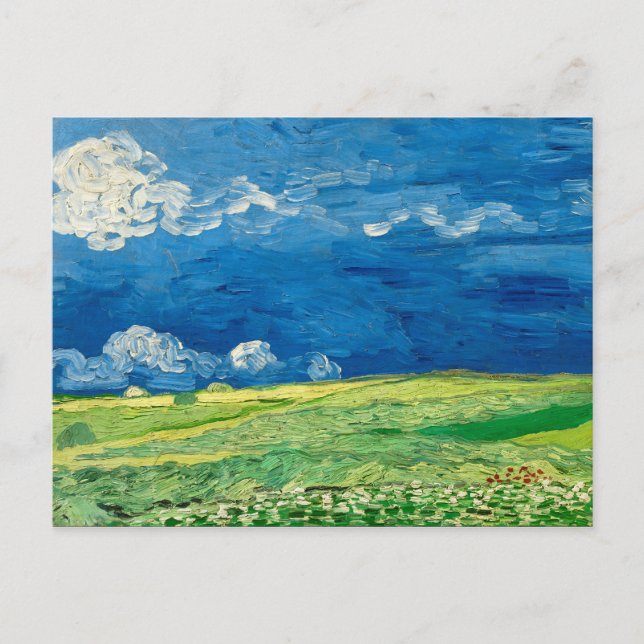 Cartão Postal Wheatfield em Thunderclouds por Vincent van Gogh (Frente)