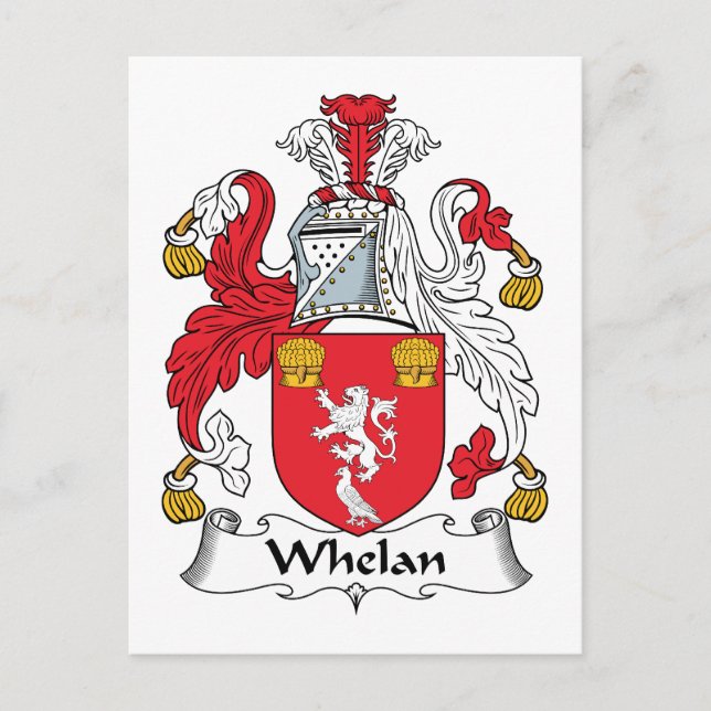 Cartão Postal Whelan Family Crest (Frente)