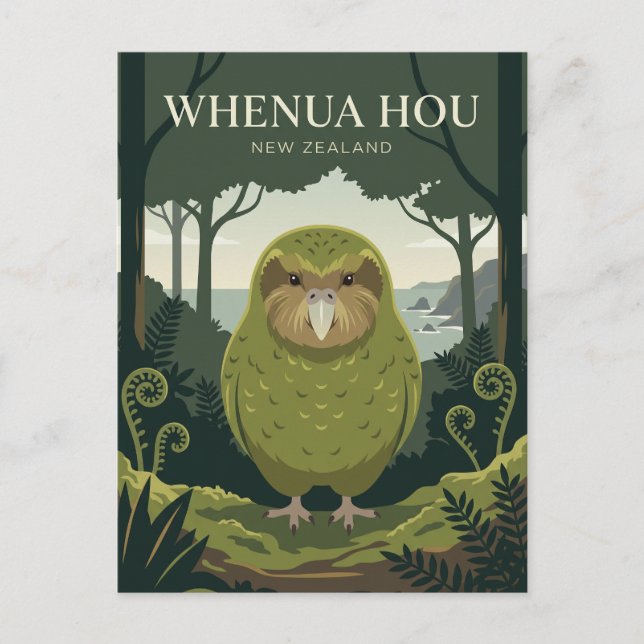 Cartão Postal Whenua Hou (Ilha Codfish) Nova Zelândia (Frente)