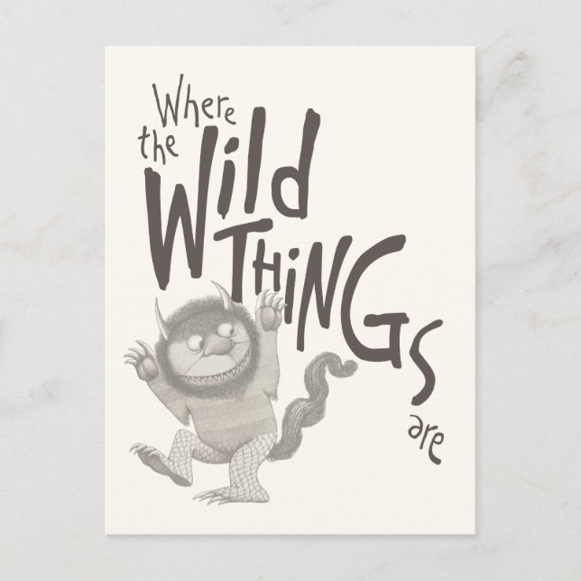 Cartão Postal Where the Wild Things Are Quote (Frente)