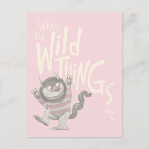 Cartão Postal Where the Wild Things Are Quote - Pink
