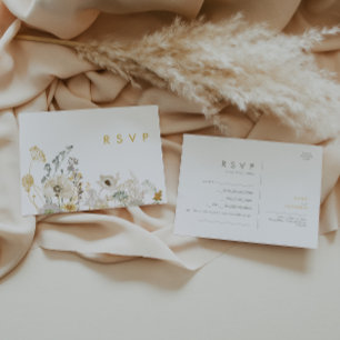 Cartão Postal Whimsic Wildflower Song Request RSVP Card