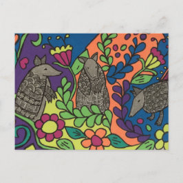 Cartão postal Whimsical Armadillos