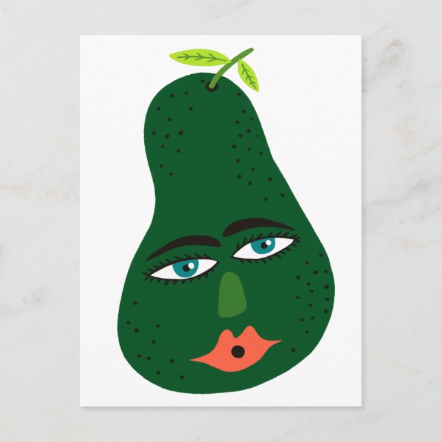Cartão postal Whimsical Avocado (Frente)