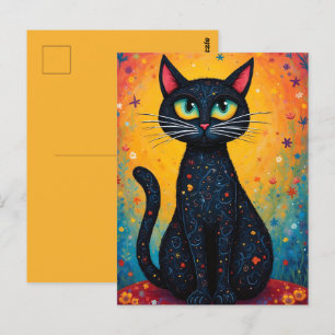 Cartão Postal Whimsical Cat