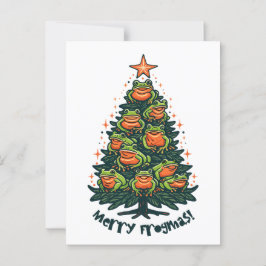 Cartão Postal Whimsical Croaks: Sapos Cantando 'Feliz Frogmas'