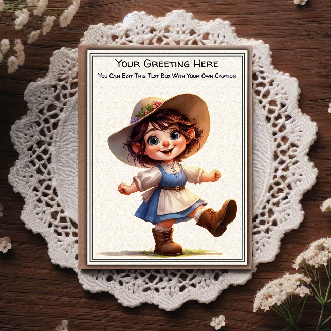 Cartão Postal Whimsical Everyday Sentiment Storybook Art   (Criador carregado)