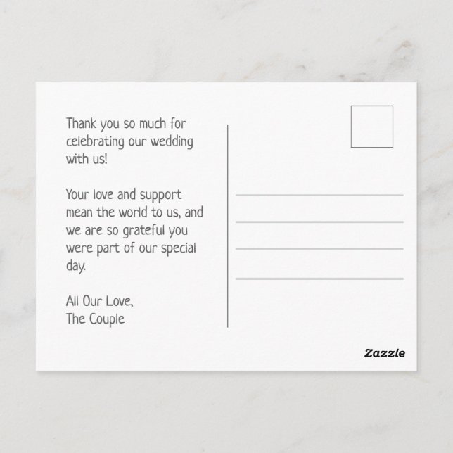 Cartão Postal Whimsical Floral Watercolor Wedding (Verso)