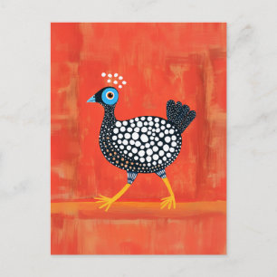 Cartão Postal Whimsical Spotted Guiné Fowl