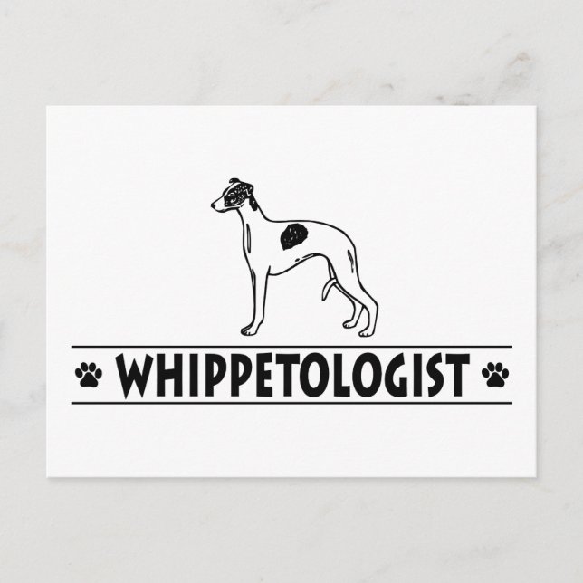Cartão Postal Whippet Humoroso (Frente)