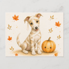 Cartão Postal Whippet Múmia Halloween
