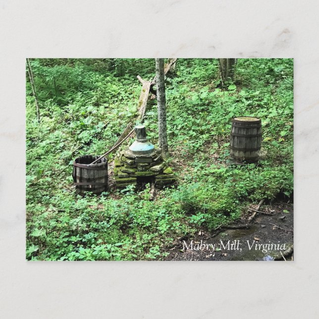 Cartão Postal Whiskey ainda em Mabry Mill, VA (Frente)