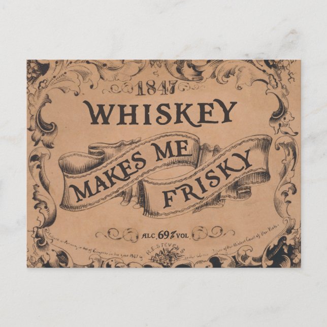 Cartão Postal Whiskey me deixa frisky (Frente)