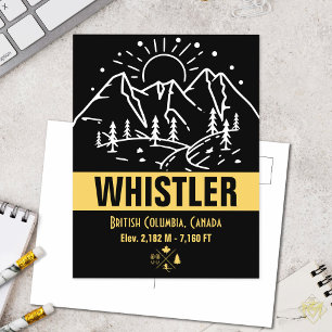 Cartão Postal Whistler British Columbia Canada Minimalist Ski P