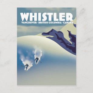 Cartão Postal Whistler Colúmbia Britânica Canadá Esqui