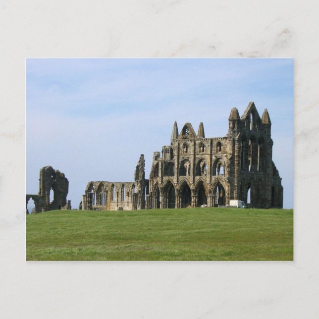 Cartão Postal Whitby Abbey Em North Yorkshire (Frente)