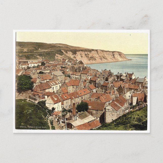 Cartão Postal Whitby, Robin Hood's Bay, Yorkshire, Inglaterra ra (Frente)