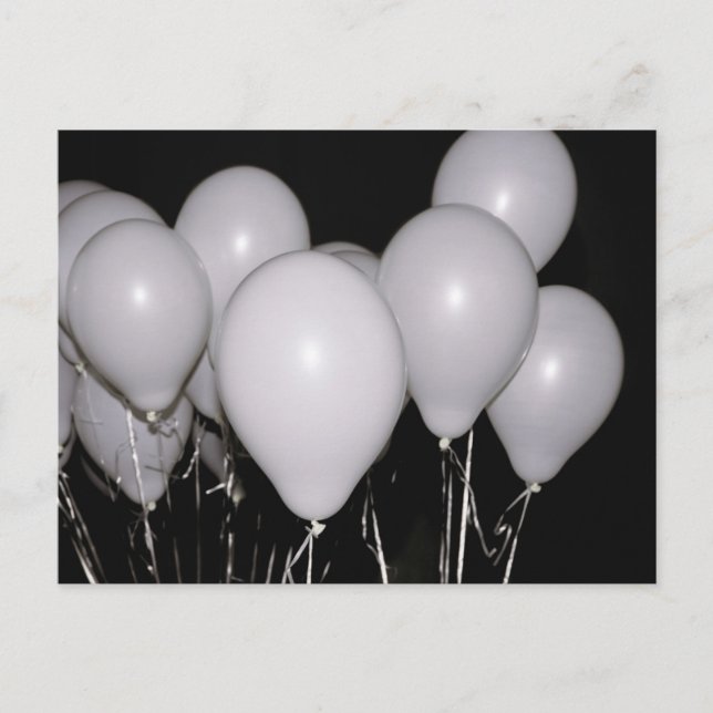 Cartão Postal White Balloons (Frente)