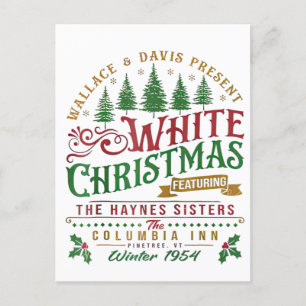 Cartão Postal White Christmas Wallace E Davis Haynes Sister