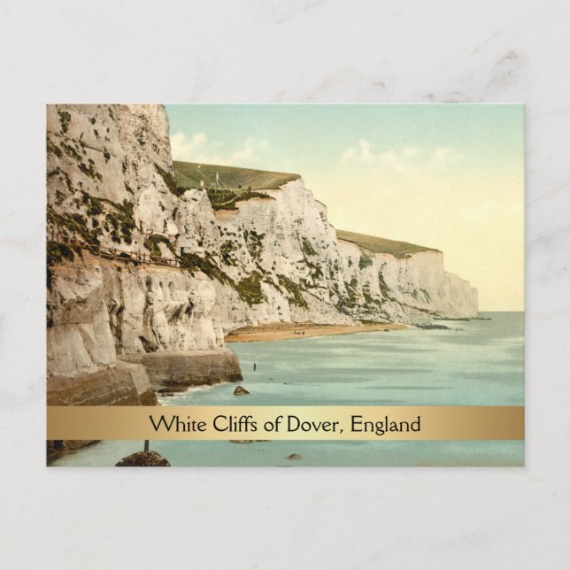 Cartão Postal White Cliff of Dover, Kent, Inglaterra (Frente)