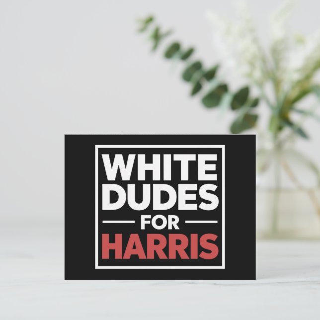 Cartão Postal White Dudes For Kamala-Harris Para 2024 Presidente (Em pé/Frente)