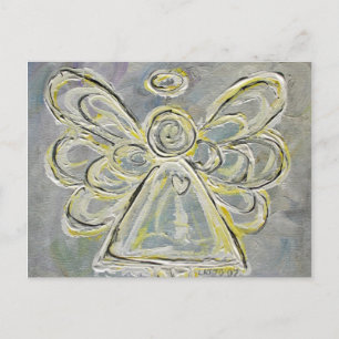 Cartão postal White e Silver Guardian Light Angel