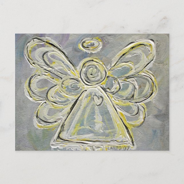 Cartão postal White e Silver Guardian Light Angel (Frente)
