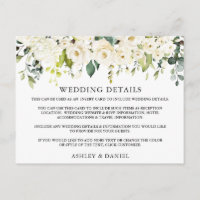 White Floral Greenery Card