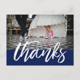 Cartão Postal White Hand Lettered Graças A Você Foto De Casament