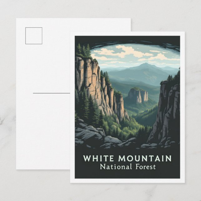 Cartão Postal White Mountain National Forest New Hampshire EUA (Frente/Verso)