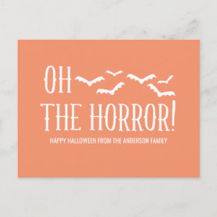Cartão Postal White Oh, O Cartaz Do Horror De Halloween