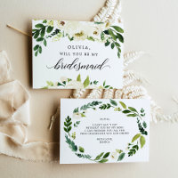 White Roses Bridesmaid Proposta Card