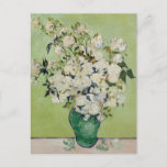 Cartão Postal White Roses van Gogh Fine Art<br><div class="desc">Esta é a pintura a óleo "Vase of Rosa" feita em 1890 pelo artista poste-impressionista holandês Vincent Willem van Gogh (1853-1890).     É nossa Série de Belas Artes nº 140.</div>