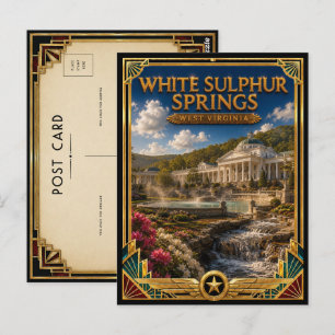Cartão Postal White Sulphur Springs Virgínia Ocidental Arte De