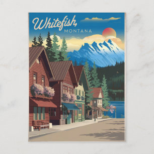 Cartão Postal Whitefish Montana Vintage