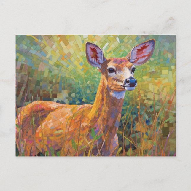 Cartão Postal Whitetail Deer Mosaic (Frente)