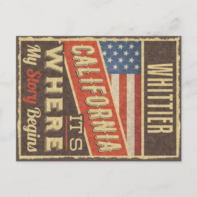 Cartão Postal Whittier California (Frente)
