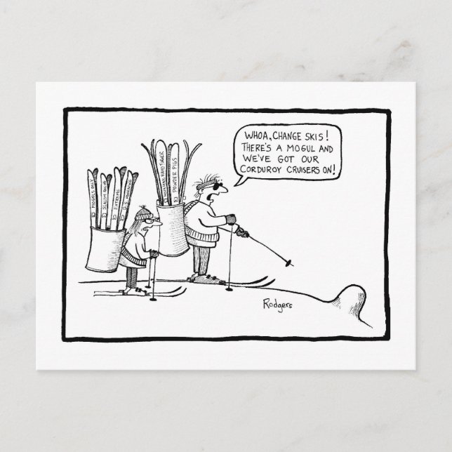 Cartão Postal whoa mudar skis (Frente)