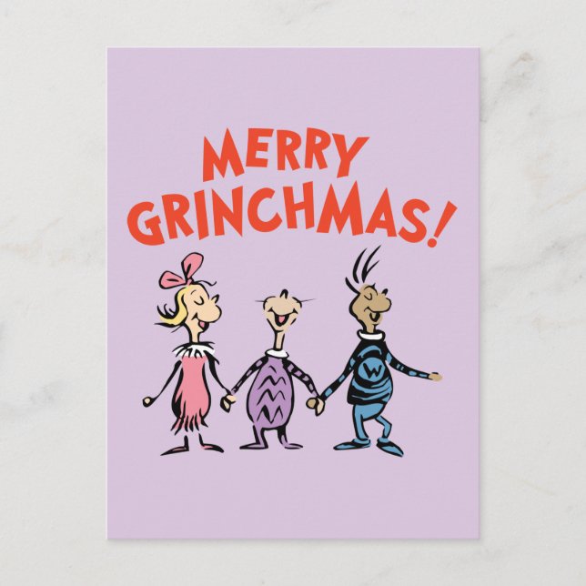 Cartão Postal Whos Holding Hands Merry Grinchmas (Frente)