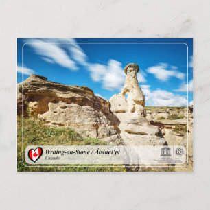 Cartão Postal WHS da UNESCO - Escrevendo em Pedra / Áísínai’pi