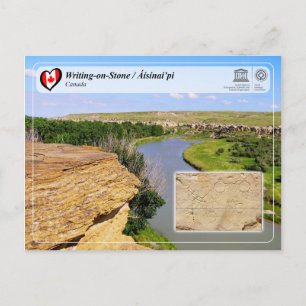 Cartão Postal WHS da UNESCO - Escrevendo em Pedra / Áísínai’pi