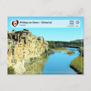 Cartão Postal WHS da UNESCO - Escrevendo em Pedra / Áísínai’pi