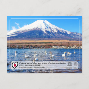Cartão Postal WHS da UNESCO - Fujisan - Lago Yamanakako - 山 中 湖